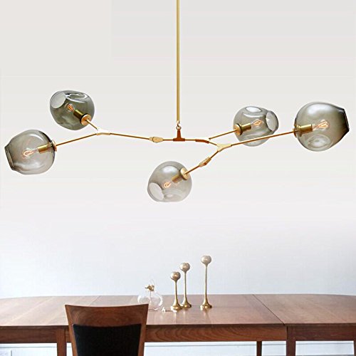 LightInTheBox Nordic Style Vintage Pendent Light Chandeliers 5 Heads Glass Molecules Lighting Fixture with 5 Light Max 60W for Living RoomTableHallwayDining Room Light Fixture