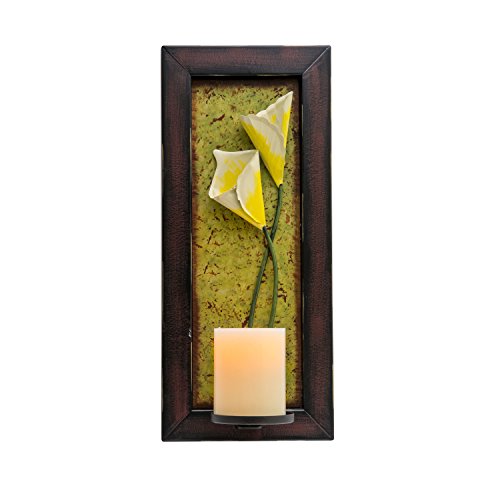 Candle Impressions Floral Wall Sconce With Real Wax Flameless Candle Included