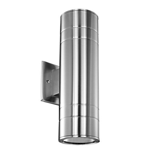 Cerdeco WS-7650 Waterproof Porch Light UL-Listed Outdoor Wall Lamp Cylinder Wall Sconce Nickel Finished Suitable for Garden Patio