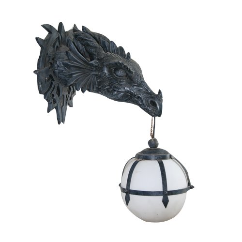 Design Toscano Marshgate Castle Dragon Sculptural Electric Wall Sconce