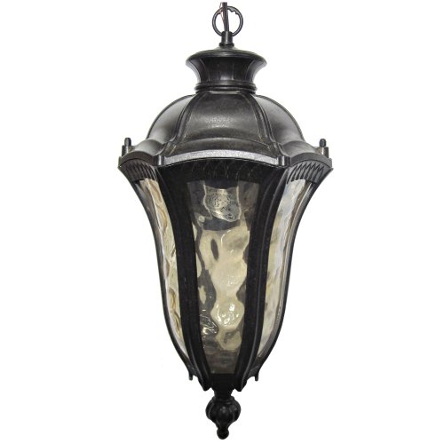 Yosemite Home Decor 326MHIWB Straford 1-Light Outdoor Hanging Pendant with Water Glass Shade Medium