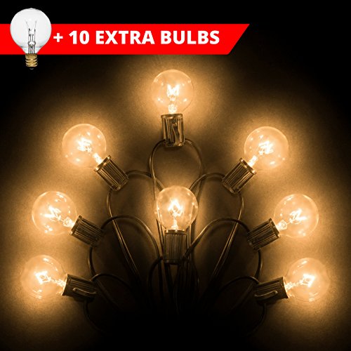 50ft Globe String Lights 50 G40 Bulbs 10 Extra Connectable IndoorOutdoor String Lights Perfect for Patios Parties Weddings Backyards Gazebos Pergolas More