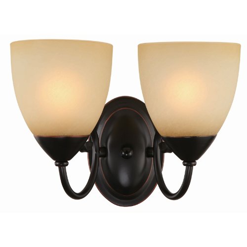 Hardware House Berkshire Series 2 Light Oil Rubbed Bronze 12-14 Inch by 8-14 Inch Bath  Wall Lighting Fixture  16-8212