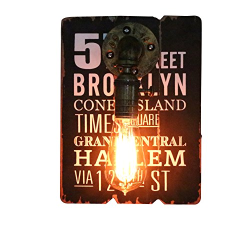 Kiven Wall Sconces With Switch Vintage Edison wall light fixture Retro Antique Wall Lamp Decorative Rustic Fixtures Art-loft Wall Decor Paintings on Wooden Sign
