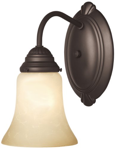 Westinghouse 6223800 Trinity Ii One-light Interior Wall Fixture Oil Rubbed Bronze Finish With Aged Alabaster