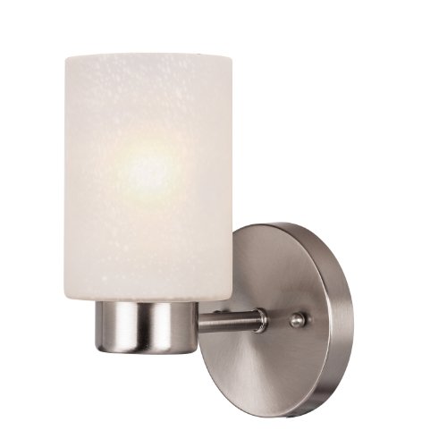 Westinghouse 6227800 Sylvestre One-light Interior Wall Fixture Brushed Nickel Finish With Frosted Seeded Glass