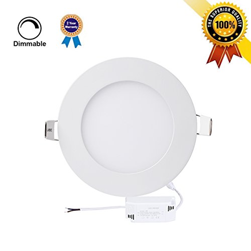 Hann 9w Dimmable Round Led Panel Light Fixture, Ultra-thin Recessed Downlight, 60w Incandescent Equivalent, 720lm