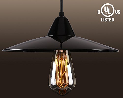 Industry Style Pendant Light Fixture, Vintage Metal Factory Ceiling Hanging Light, Led Light Bulb Included, Dia