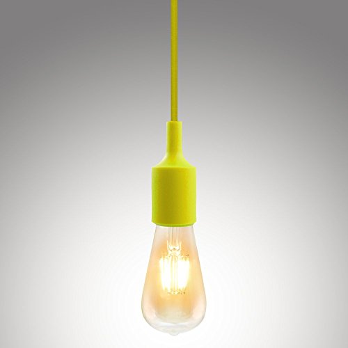 Ul-listed Single Socket Pendant Light Fixture (multi-color Options), Textile Insulating Lamp Cord, Silicon E26