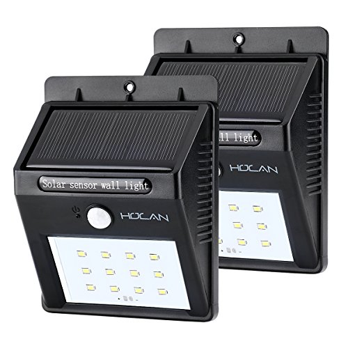 Solar Motion Sensor Light,holan 12 Led Waterproof Powered Security Light Outdoor Motion Detection Mode For Garden