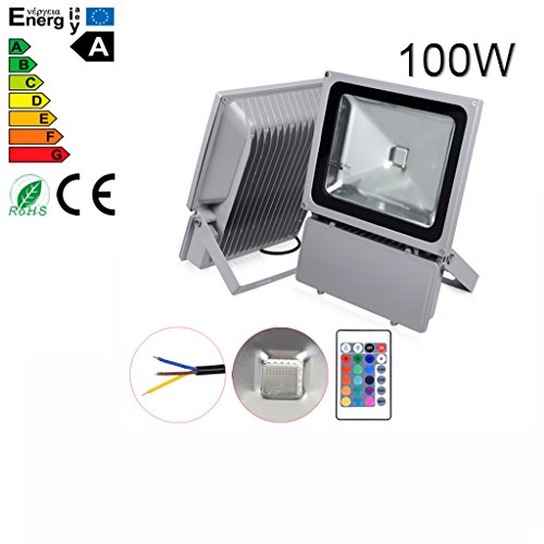 100W RGB LED Integrated Flood Light Security floodlight Garden Wall Lamp Energy Saving Lamp Color Changing1pc