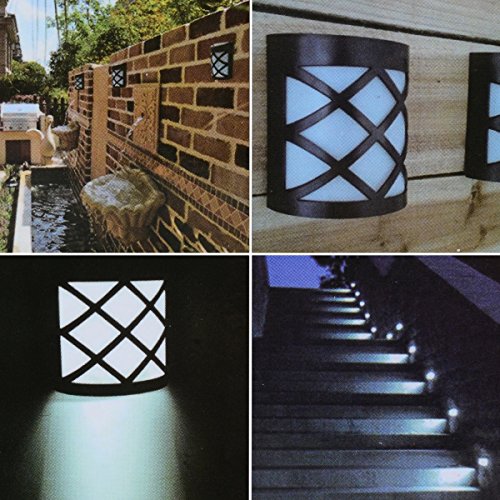 Dealetech Solar Wall Light 6 Super Bright LED Lights Motion Sensor Wall Mounted Energy Powered Waterproof Wireless Security Lamp Lighting for Your Deck Yard Garden Driveway and Landscape