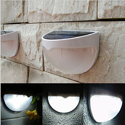 iWG Outdoor Solar Power Led Wall Light White 120LM Body Sensor Light-operated for Fence Roof Gutter Garden Yard Wall Path Outdoor Lighting