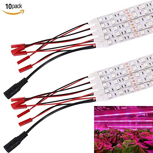 Pack of 10eSavebulbs 5W Led Grow Light Strips 5050SMD 30Leds 25Red5Blue 12V Flexible Soft Led Grow Light Bar for Indoor Plants Garden Greenhouse Lighting