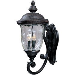 Maxim Lighting 3424wgob Carriage House Dc 3-light Bottom Mount Outdoor 265-inch Wall Lantern Oriental Bronze