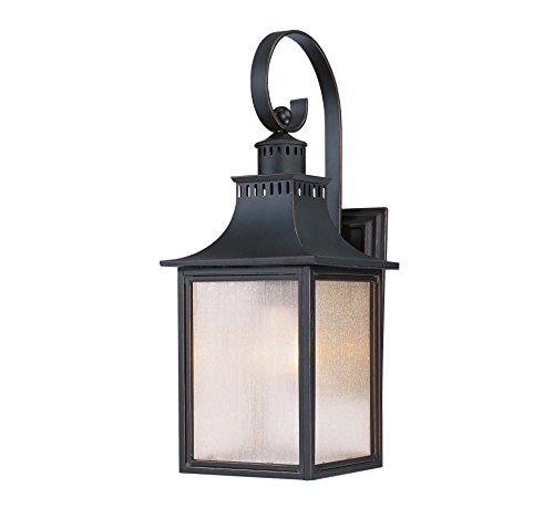 Savoy House Lighting 5-258-25 Monte Grande Collection 1-Light Outdoor Wall Mount 1775-Inch Lantern Slate with Pale Cream Seeded Glass