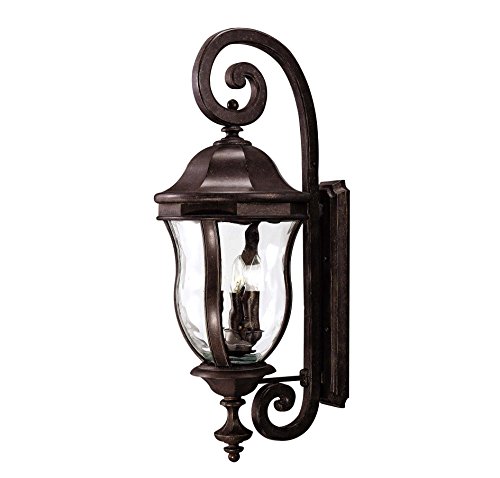 Savoy House Lighting KP-5-303-40 Monticello Collection 4-Light Outdoor Wall Mount Lantern Walnut Patina Finish with Clear Watered Glass
