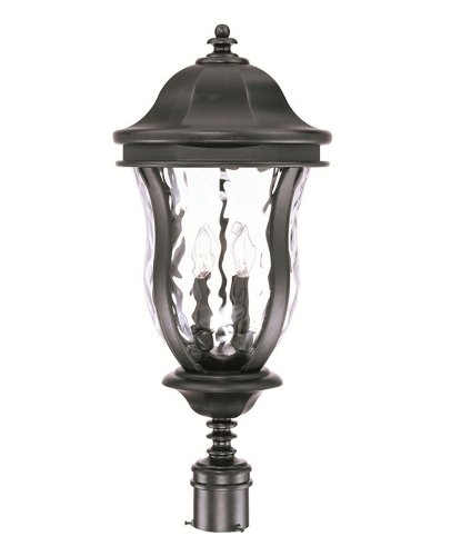 Savoy House Lighting KP-5-308-ES-40 Monticello Collection 29-inch Outdoor Energy Star Post Mount Lantern Walnut Patina Finish with Tuscan Glass