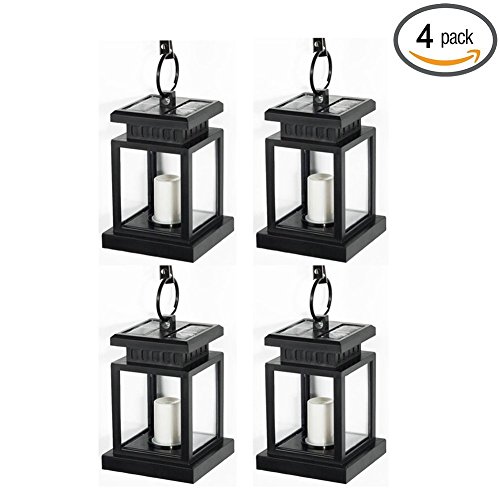 Pack of 4eSavebulbs Outdoor LED Solar LightSolar Powered Waterproof Hanging Umbrella Lantern Garden Lighting Candle Lights Led with Clamp Beach Umbrella Tree Pavilion Garden Yard Lawn