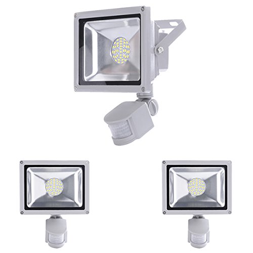 3PCS 30W High Power SMD Motion Activated LED Floodlight with PIR IP65 Cool White Waterproof Security Sensor Flood Light Outdoor Garden Lighting