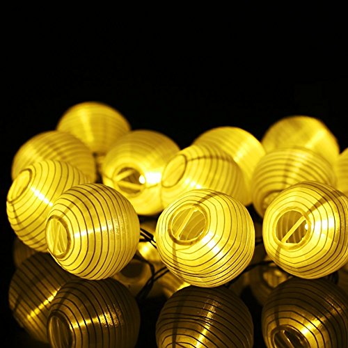 Christmas String Lights Powstro Solar Powered Globle String Light 157ft48m 20-LED Lantern Lamp For Outdoor Garden Lighting Christmas Decoration Warm White