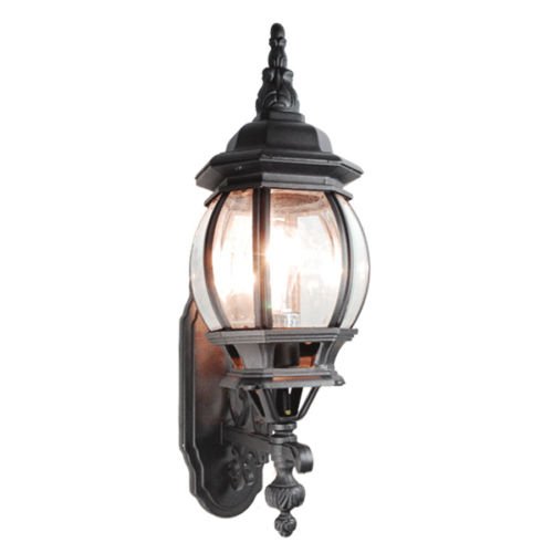 GHP Outdoor Garden Lighting Classical 19 Deluxe Matt Black Wall Light