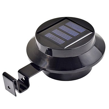 UR Outdoor Lights 3-LED Solar Powered Gutter Door Fence Wall Light Outdoor Garden Lighting