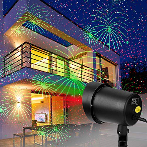 Christmas Motion Laser Lights Projector Outdoor Lighting Fireworks Show Wedding Party Birthday Decorative Pattern Moving Stars Seasonal Decorations Landscape for Theme Bar Night Club Celebration