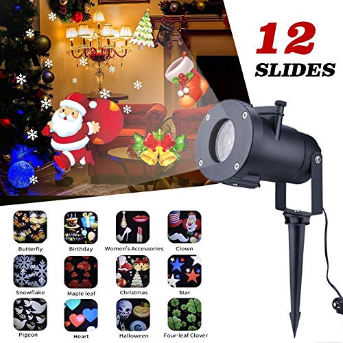 LOVFASHION Christmas Led Lights Snowflake Projector Snowfall LED Lights Snow LED Projection Lamp Waterproof Landscape Decorative Lighting for Holiday New Year Xmas Party Outdoor