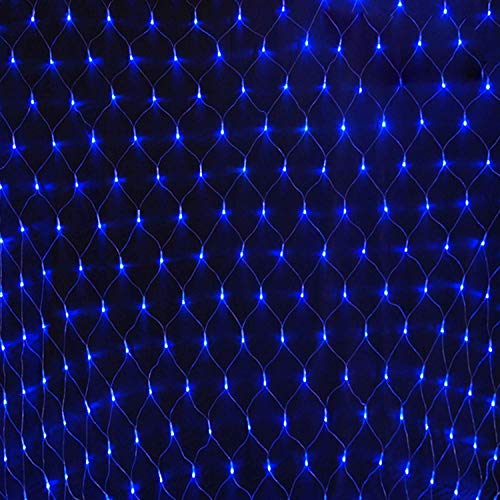 SmartD Blue LED Fairy Net Lights Solar Powered 200LEDs Garden Strings Tree Decorative Outdoor Lighting IP67 Fully Waterproof Mesh Fairy Lights