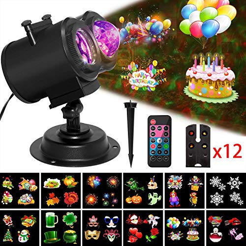 Valentines Day Projector Light with Ocean Wave Remote Control Timer Moving LED PatternsWaterproof Decorative Outdoor&Indoor Lighting for Birthday Party Yard Garden Kids Room