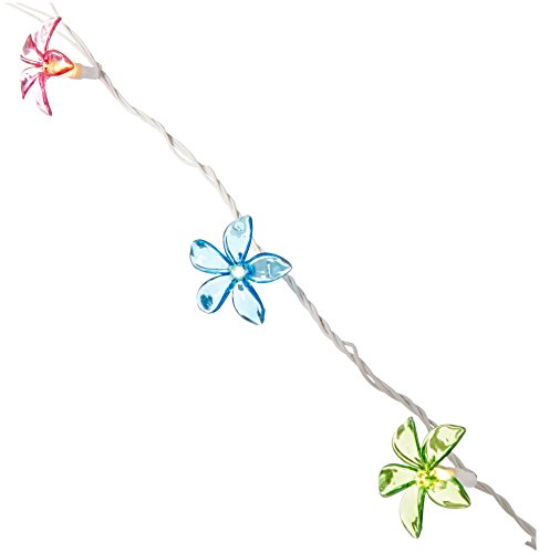 Grasslands Road Multi Color Plumeria Flower Patio Light Set 6-Foot