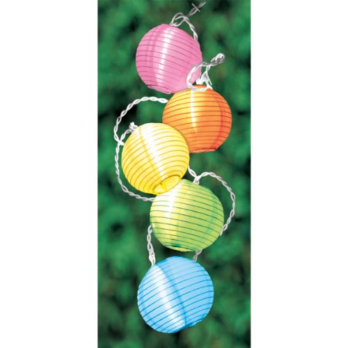 Grasslands Road Round Multi Color Lantern 10 Patio Light Set 11-Foot