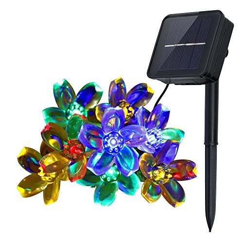 Innoo Tech Solar String Lights Outdoor Flower Garden Light 21ft 50 LED Multi Color Blossom Lighting for Christmas Garden Indoor Wedding Party Decoration Patio Light RBG Fairy