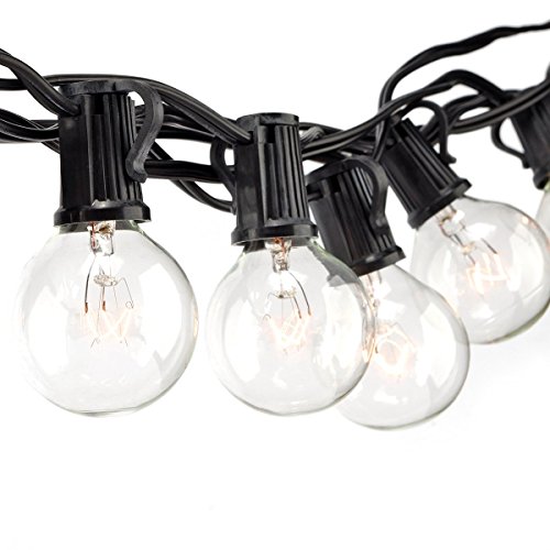 Patio Lights Party String Lights G40 Globe Bulbs Warm White Outdoor Indoor Night Lighting 25 Bulbs Dancing String