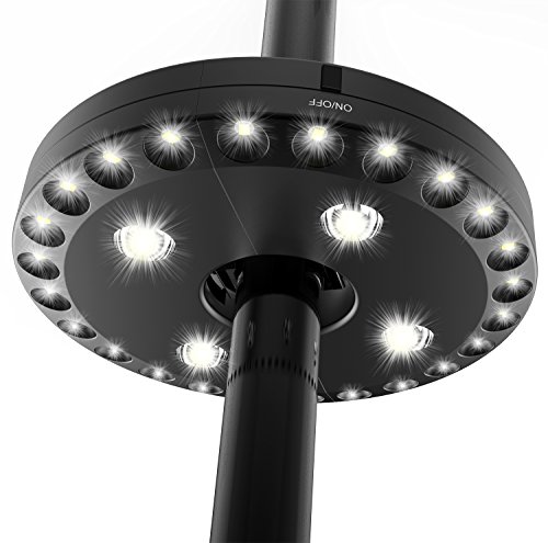 Qpau Patio Umbrella Light 3 Lighting Mode Wireless 28 Led Lights At 220 Lux Umbrella Pole Light For Patio Umbrellas