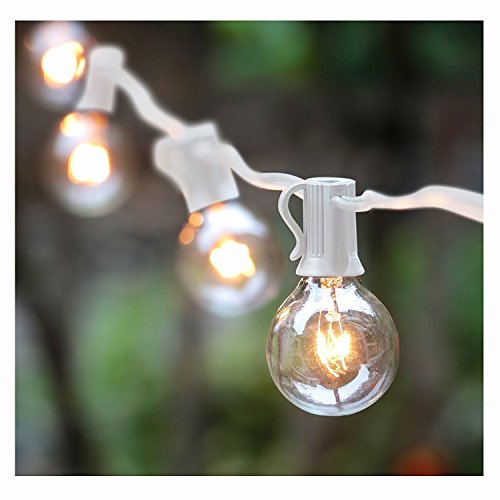 G40 String Lights with 25 Globe Bulbs-UL Listed for IndoorOutdoor Commercial Decor Wedding Lights Patio Lights Outdoor String Lights Globe Lights Backyard Lights 25Ft White