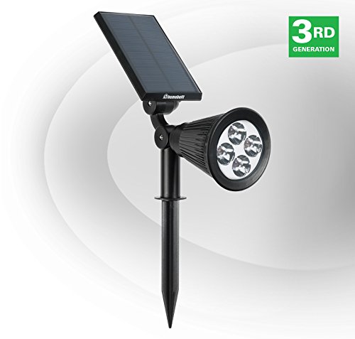 Humabuilt Solar Power Led Garden Spotlight - Cool White 6500k - Outdoor Spot Light Great For Landscaping Trees