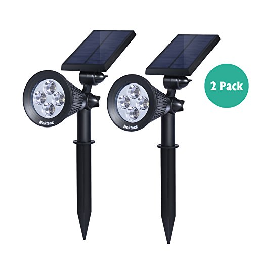 Nekteck Solar Powered Garden Spotlight - Outdoor Spot Light For Walkways Landscaping Security Etc - Ground