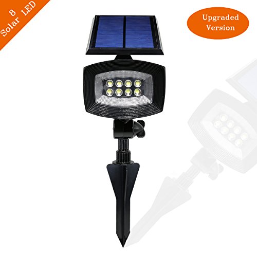 Solar Lights APOLLED 400 Lumens Adjustable Waterproof 8 LED Solar Outdoor Spotlights Solar Flood Light Night Lights Landscape Light with Security Auto- onoff Light Sensor