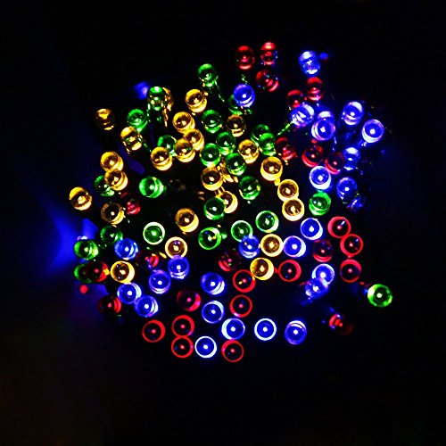 Nascco 17m 100 Led Multi-colored String Light Solar Powered Outdoor Decorative Lights for Christmas Wedding Party