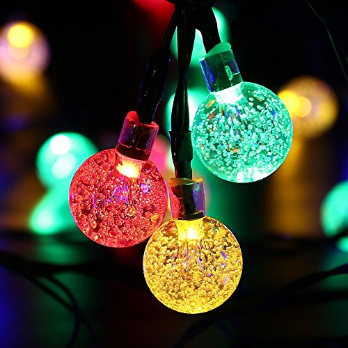 Solar String lightsAddlon Solar String decorative lighting20ft6m 30 LED 8work ModesCrystal Ball Ambiance lighting for Outdoor Garden Home Wedding Christmas party Waterproof Multicolor