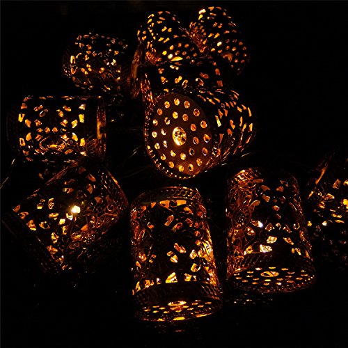 Sunniemart 10 Led Warm White Lantern Solar String Lights Outdoor Decorative Lights for Christmas Wedding Party