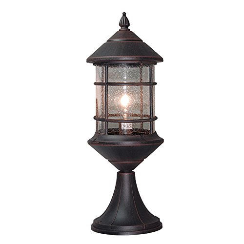 Etoplighting Bella Luce Collection Exterior Outdoor Post Lantern Rust Body Finish Clear Seeded Glass