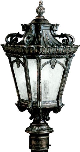 Kichler Lighting 9559LD Tournai 4-Light Outdoor Post Mount Fixture Londonderry with Clear Seedy Glass