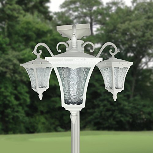 Outdoor Lighting Outdoor Solar Lights Outdoor Post Lighting Solar Lamp Post 80-inch High Three Head Solar Lamp Post and Planter