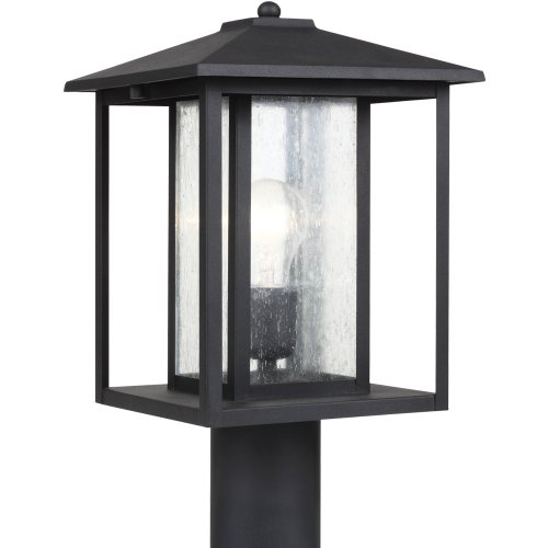 Sea Gull Lighting 82027-12 Outdoor Post Mount With Clear Seeded&nbspglass Shades Black Finish