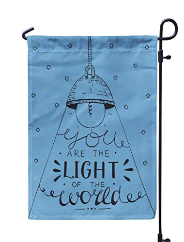 Ansote Jesus Garden Flag 12x18 Inch Lettering You Light World Star with Bulb Christian New Weatherproof Garden Flag Decorative Flags Seasonal Flags for Garden Yard Porch House DecorLettering You