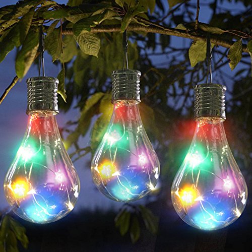 Juesi Garden Solar Light Stars wClips- 5 Led in 1 Rotatable Bulb Camping Hanging Stars LED Fairy Lamp for Outdoor Garden Fence Lawn Flowerbeds Decor