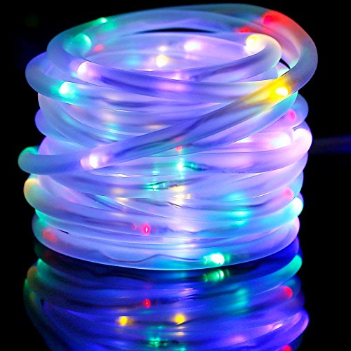 100led 40ft Colorful Solar Rope Light Waterproof Outdoor Rope Lights Portable Led String Light With Light Sensor